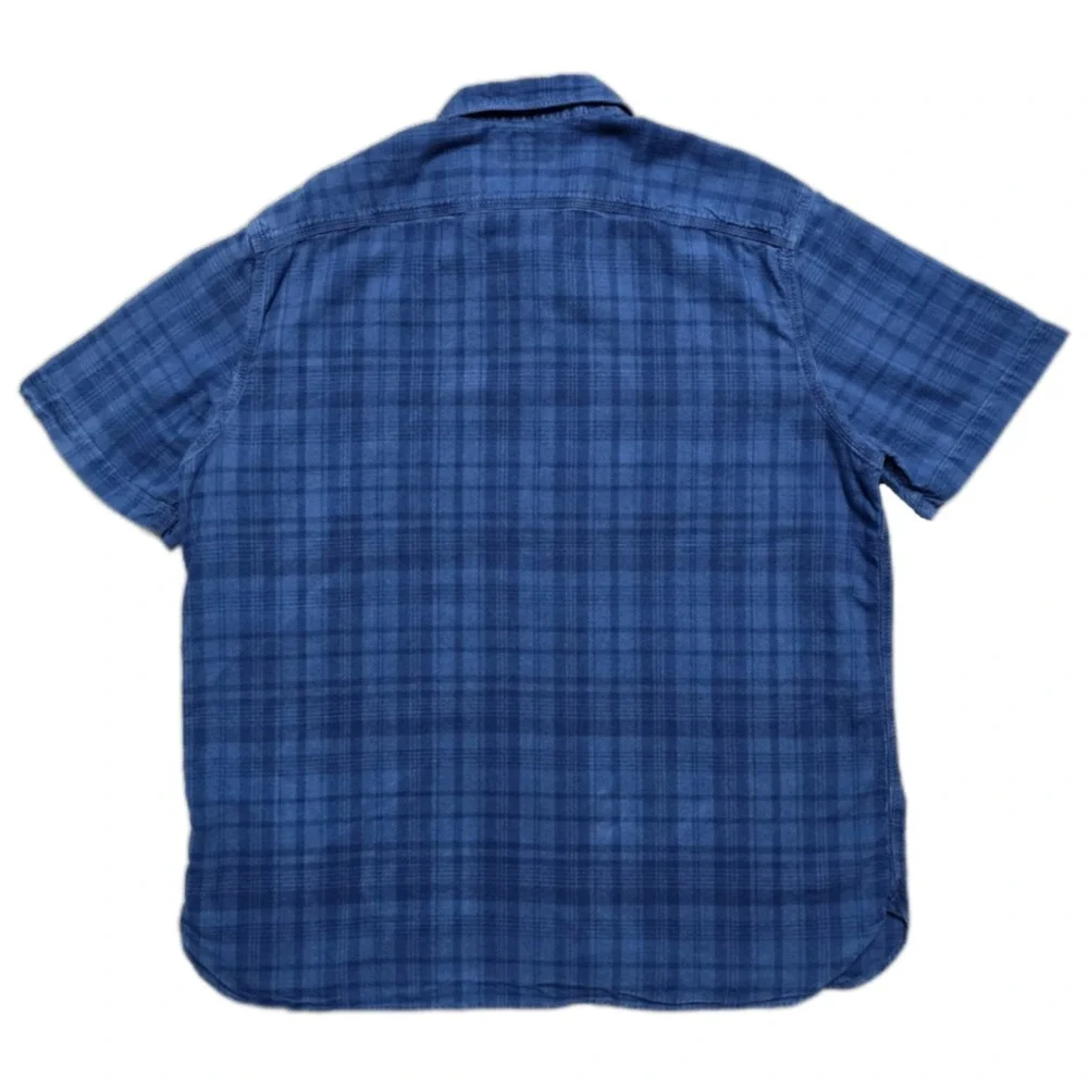 Polo Ralph Lauren Indigo Oxford Popover Shirt Mens XL Blue Plaid Beach Preppy